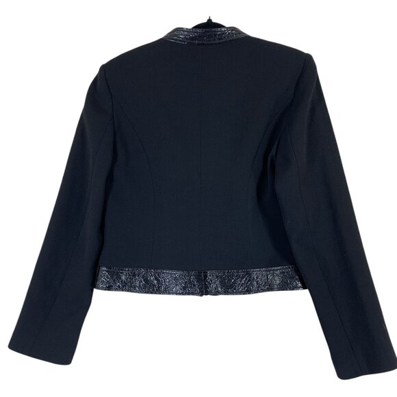 Patrick Mendez France wool blend black cropped jacket zipper size 2 - Picture 12 of 13